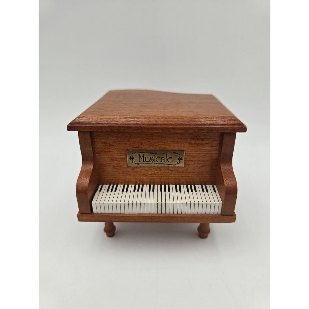 Vintage Wood Piano Music Box‎ Sankyo Music Box Dancer
